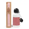 Easter Set, metallic aluminum bottle (500ml) & aromatic flat Easter candle (30cm) (PINK)