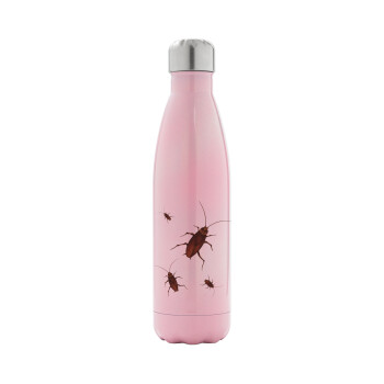 Blattodea, Metal mug thermos Pink Iridiscent (Stainless steel), double wall, 500ml
