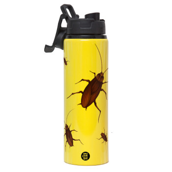Blattodea, Metallic water bottle with safety lid, 850ml aluminum