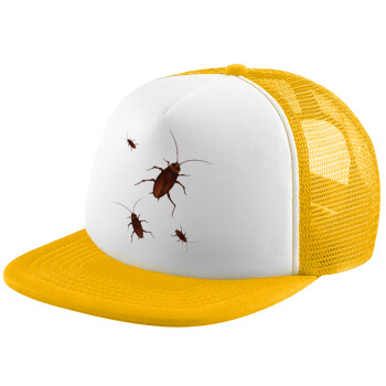 Κατσαρίδα, Καπέλο Soft Trucker με Δίχτυ Κίτρινο/White 