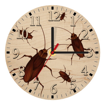 Κατσαρίδα, Ρολόι τοίχου ξύλινο plywood (20cm)