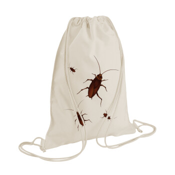 Blattodea, Backpack bag GYMBAG natural (28x40cm)