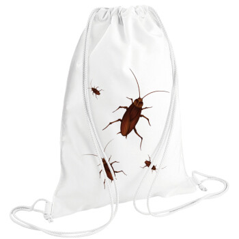 Blattodea, Τσάντα πλάτης πουγκί GYMBAG λευκή (28x40cm)