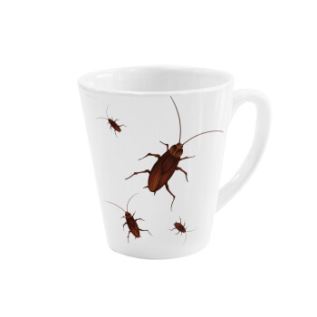 Blattodea, Κούπα κωνική Latte Λευκή, κεραμική, 300ml