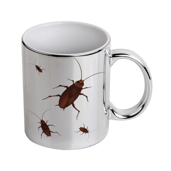 Blattodea, Mug ceramic, silver mirror, 330ml