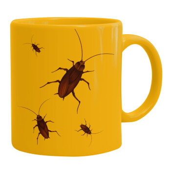 Blattodea, Ceramic coffee mug yellow, 330ml (1pcs)
