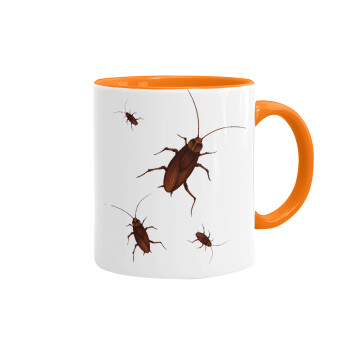Κατσαρίδα, Κούπα χρωματιστή πορτοκαλί, κεραμική, 330ml
