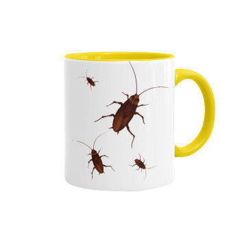 Blattodea, Mug colored yellow, ceramic, 330ml