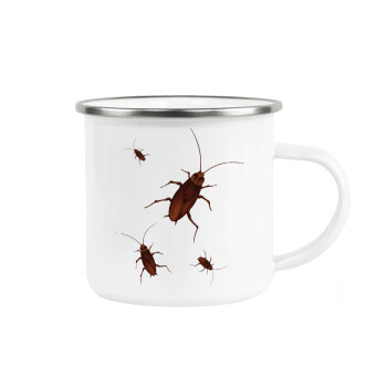 Blattodea, Metallic enamel cup white 360ml