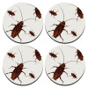 SET of 4 round wooden coasters (9cm)
