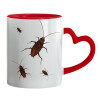 Mug heart red handle, ceramic, 330ml