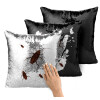 Μαξιλάρι καναπέ Μαγικό Μαύρο με πούλιες 40x40cm περιέχεται το γέμισμα