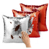 Μαξιλάρι καναπέ Μαγικό Κόκκινο με πούλιες 40x40cm περιέχεται το γέμισμα