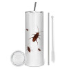 Tumbler stainless steel 600ml, with metal straw & cleaning brush