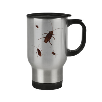 Blattodea, Stainless steel travel mug with lid, double wall 450ml