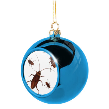 Blattodea, Blue Christmas tree ball ornament 8cm
