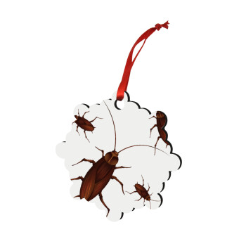Κατσαρίδα, Χριστουγεννιάτικο στολίδι snowflake ξύλινο 7.5cm
