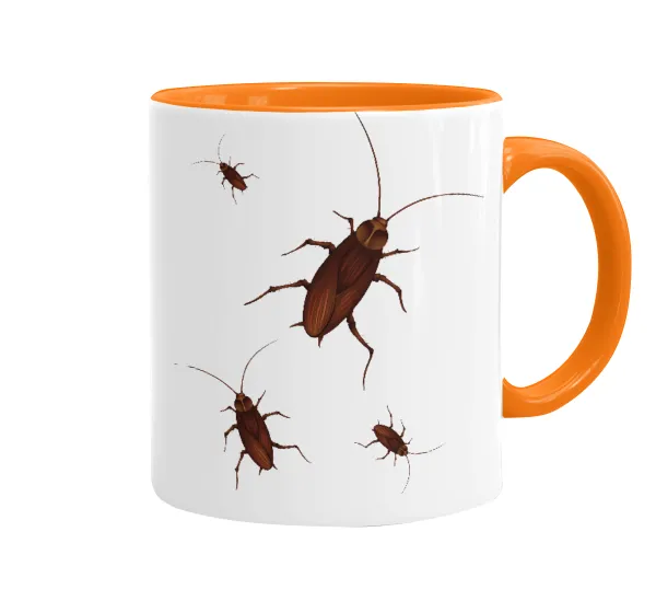 Blattodea — Mug colored orange, ceramic, 330ml