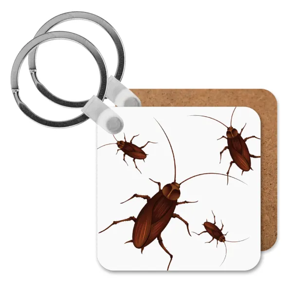 Blattodea — Square wooden MDF keychain