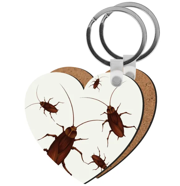 Blattodea — Heart wooden MDF keychain