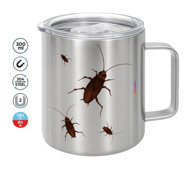 Blattodea — Double-walled stainless steel mug 300ml with temperature-retaining lid