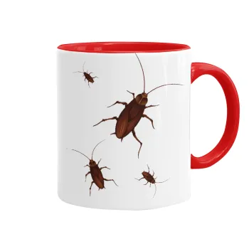 Blattodea, Mug colored red, ceramic, 330ml