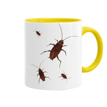 Blattodea, Mug colored yellow, ceramic, 330ml