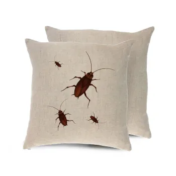 Blattodea, Μαξιλάρι καναπέ ΛΙΝΟ 40x40cm περιέχεται το  γέμισμα