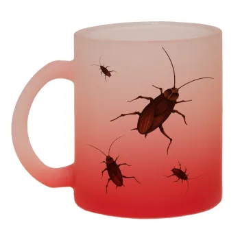 Blattodea, Κούπα γυάλινη δίχρωμη με βάση το κόκκινο ματ, 330ml