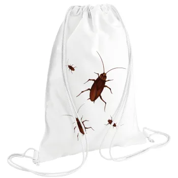 Blattodea, Backpack pouch GYMBAG white (28x40cm)