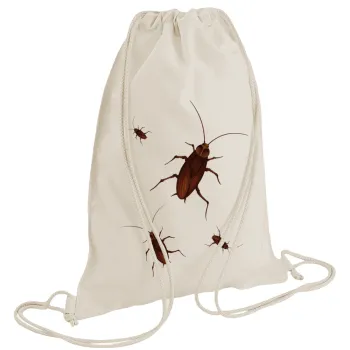 Blattodea, Backpack bag GYMBAG natural (28x40cm)
