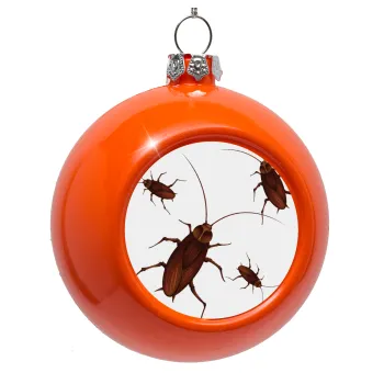 Κατσαρίδα, Στολίδι Χριστουγεννιάτικη μπάλα δένδρου Πορτοκαλί 8cm