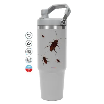 Blattodea, GREY color, 890ml (30oz) stainless Steel Tumbler with Handle