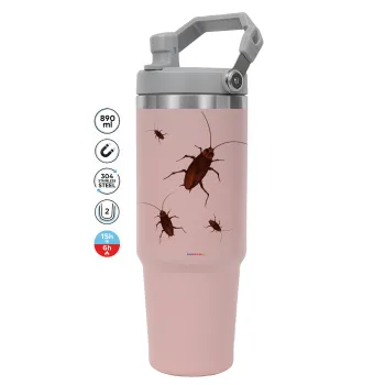 Blattodea, Pink color, 890ml (30oz) stainless Steel Tumbler with Handle