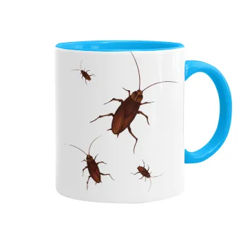 Κατσαρίδα, Κούπα χρωματιστή γαλάζια, κεραμική, 330ml