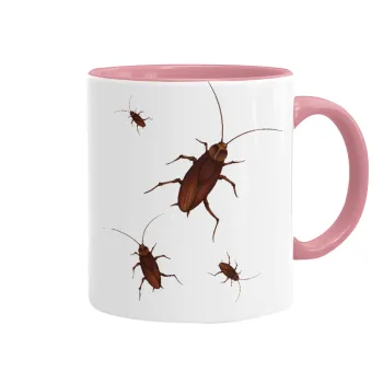 Blattodea, Mug colored pink, ceramic, 330ml