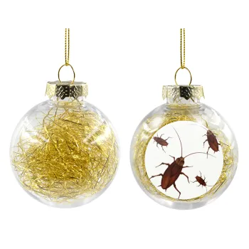 Blattodea, Transparent Christmas tree ball ornament with gold filling 8cm