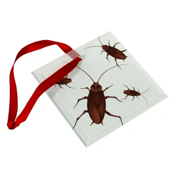 Blattodea, Christmas ornament, glass square ornament 9x9cm