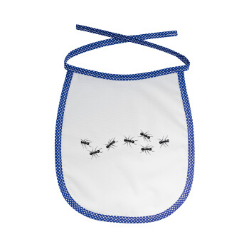 Μυρμήγκια, Σαλιάρα μωρού αλέκιαστη με κορδόνι Μπλε