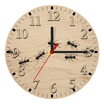 Μυρμήγκια, Ρολόι τοίχου ξύλινο plywood (20cm)