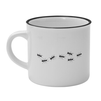 Ants, Κούπα κεραμική vintage Λευκή/Μαύρη 230ml