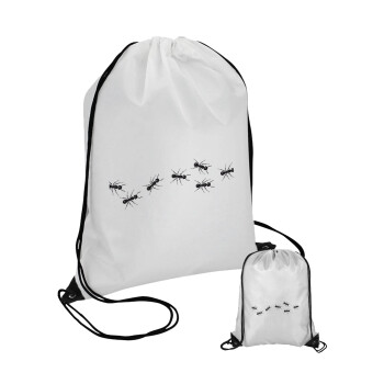 Μυρμήγκια, Τσάντα πουγκί με μαύρα κορδόνια 45χ35cm (1 τεμάχιο)