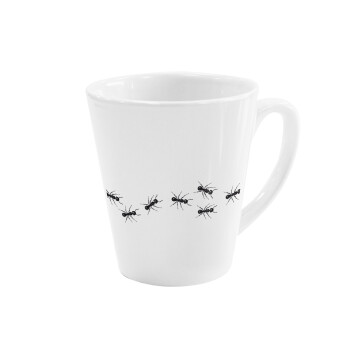 Μυρμήγκια, Κούπα κωνική Latte Λευκή, κεραμική, 300ml