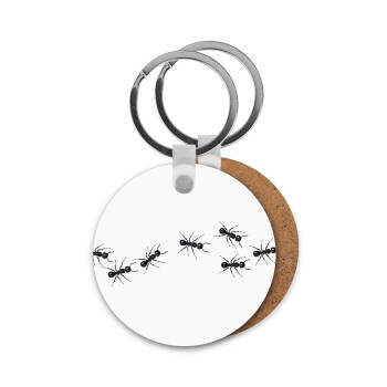Μυρμήγκια, Μπρελόκ Ξύλινο στρογγυλό MDF Φ5cm