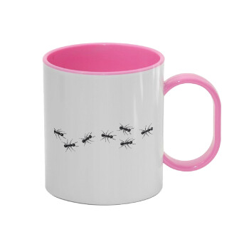 Μυρμήγκια, Κούπα (πλαστική) (BPA-FREE) Polymer Ροζ για παιδιά, 330ml