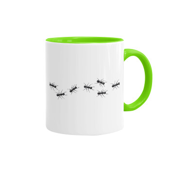Ants, Mug colored light green, ceramic, 330ml