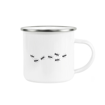 Ants, Metallic enamel cup white 360ml