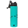 Metallic water bottle with safety lid, 850ml aluminum