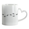 Mug heart handle, ceramic, 330ml