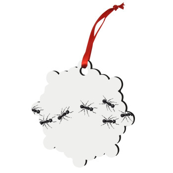 Μυρμήγκια, Χριστουγεννιάτικο στολίδι snowflake ξύλινο 7.5cm